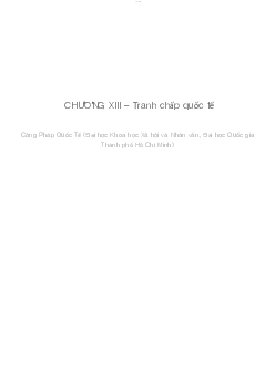 CHƯƠNG XIII - Tranh chấp quốc tế | Công pháp quốc tế | Đại học Khoa học Xã hội và Nhân văn, Đại học Quốc gia Thành phố HCM