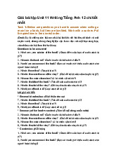 Giải bài tập Unit 11 Writing Tiếng Anh 12 chi tiết nhất