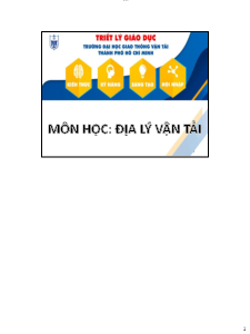 Tài liệu địa lý vận tải chương 2: Hệ thống đường bộ Việt Nam | Trường Đại học Giao thông Vận Tải