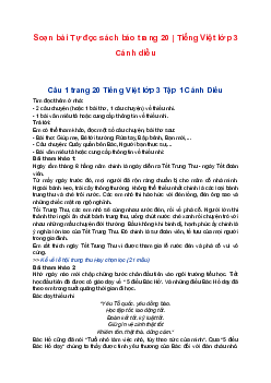 Soạn bài Tự đọc sách báo trang 20 | Tiếng Việt lớp 3 Cánh diều