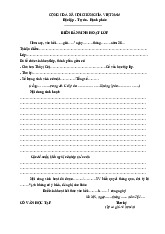 Biên bản sinh hoạt lớp - Biểu mẫu văn bản