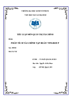 Tiểu luận "Phân tích tài chính của tập đoàn Vingroup" | Đại học Kinh tế Tp HCM