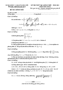 Đề thi thử Toán vào lớp 10 năm 2022 trường THPT Hoàng Mai – Hà Nội