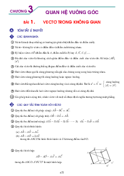 Hướng dẫn giải các dạng toán vectơ trong không gian, quan hệ vuông góc