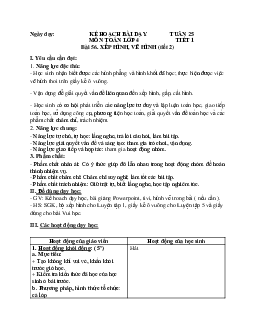 Giáo án Toán lớp 4 Tuần 25 | Chân trời sáng tạo