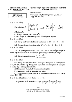 Đề thi học sinh giỏi Toán 9 cấp tỉnh năm 2016 – 2017 sở GD&ĐT Lai Châu