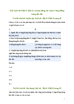 Giải Lịch sử Địa lí lớp 4 Bài 9: Dân cư và hoạt động sản xuất ở vùng Đồng bằng Bắc Bộ | Kết nối tri thức