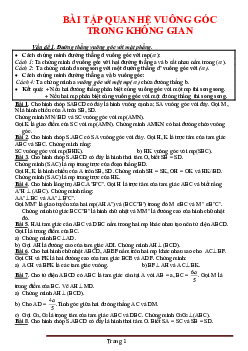 Bài tập tự luận chương quan hệ vuông góc trong không gian môn Toán lớp 11