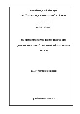 Luận văn Nghiên cứu các yếu tố ảnh hưởng đến quyết định mua ô tô của người dân tại địa bàn TP.HCM môn Luận văn thạc sĩ kinh tế | Đại học Kinh tế Thành phố Hồ Chí Minh