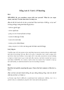 GIải Tiếng Anh 11 Unit 1: 1F Reading | Friends Global
