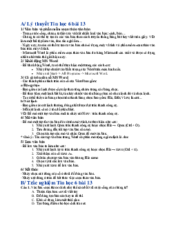 Lý thuyết và bài tập luyện tập Tin học 6 bài 13: Làm quen với soạn thảo văn bản  | Chân trời sáng tạo