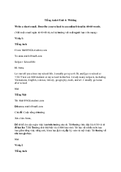 Tiếng Anh 6 Unit 6: Writing | Explorer English