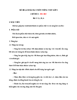 Chủ đề 3: Đi chợ  | Bài 2 | Giáo án Tiếng Việt 1 bộ sách Chân trời sáng tạo