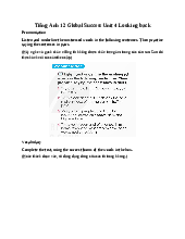 Giải SGK Tiếng Anh 12 Global Success Unit 4 Looking back