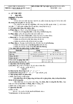 Đề cương học kì 1 Toán 6 năm 2023 – 2024 trường THCS Trần Quốc Tuấn – Khánh Hòa