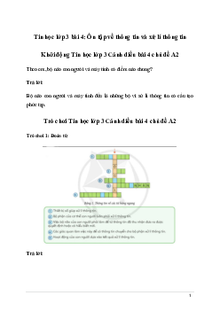 Giải Tin học lớp 3 Bài 4: Ôn tập về thông tin và xử lí thông tin | Cánh diều
