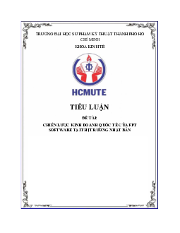Bài tiểu luận môn Kinh doanh quốc tế đề tài "Chiến lược kinh doanh quốc tế của FPT Software tại thị trường Nhật Bản"