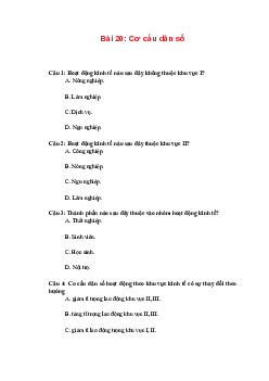 Trắc nghiệm Địa lí 10 Bài 20 Chương 8 | Chân trời sáng tạo