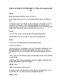 Giải SGK Giáo dục Kinh tế và Pháp luật 11 Bài 20 | Chân trời sáng tạo