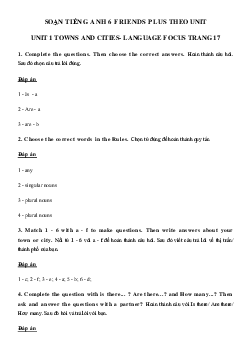 Language focus Unit 1 lớp 6 Towns and Cities trang 17 - Chân trời sáng tạo