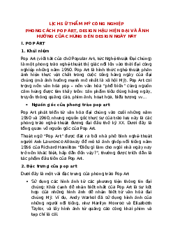 Lịch sử thẩm mỹ công nghiệp | Đại học Mỹ thuật Công nghiệp