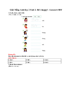 Unit 2: He’s happy! - Lesson 6 SBT | Tiếng anh 2 Family and Friends