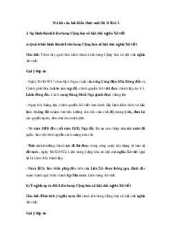Giải Lịch sử 11 Bài 3: Liên bang Cộng hòa xã hội chủ nghĩa Xô viết ra đời và sự phát triển của chủ nghĩa xã hội sau chiến tranh thế giới thứ hai | Chân trời sáng tạo