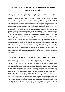 Văn mẫu lớp 6: Suy nghĩ về vẻ đẹp tâm hồn của người Việt trong bài Chuyện cổ nước mình | Kết nối tri thức