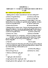 Bài tập trắc nghiệm chương 1 triết học | Triết học Mác-Lênin | Trường Đại học Thái Nguyên