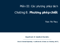 Chương 8. Phương pháp chiết | Bài giảng môn Phân tích bằng công cụ | Đại học Bách khoa hà nội