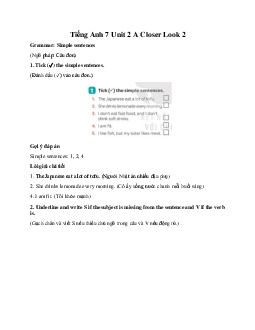 Tiếng Anh 7 Global Success Unit 2 A Closer Look 2