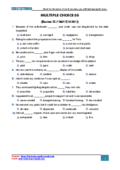 (Ambrosia) MCQ 01 without key