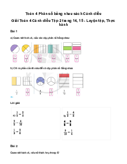 Giải Toán lớp 4 Bài 57: Phân số bằng nhau | Cánh diều