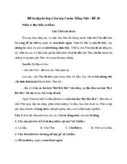 Bài tập ôn hè lớp 2 lên lớp 3 năm 2024 môn Tiếng Việt - Đề 10
