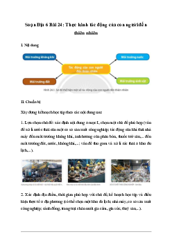 Giải Địa lí 6 Bài 24: Thực hành tác động của con người đến thiên nhiên - Chân Trời Sáng Tạo