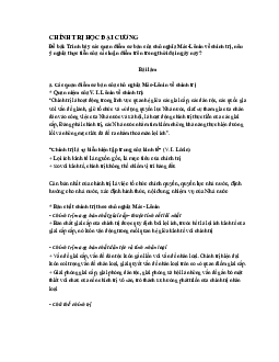 Trình bày các quan điểm cơ bản của chủ nghĩa Mác-Lênin về chính trị, nêu ý nghĩa thực tiễn của các luận điểm trên trong thời đại ngày nay?