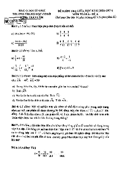 Đề thi giữa kì 2 Toán 6 năm 2020 – 2021 trường Đặng Trần Côn – TP HCM