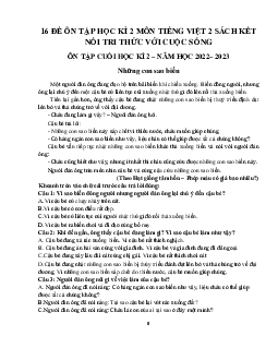 Đề ôn thi học kì 2 môn Tiếng Việt 2 sách Kết nối tri thức với cuộc sống