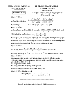 Đề học sinh giỏi Toán 7 năm 2015 – 2016 phòng GD&ĐT Sơn Dương – Tuyên Quang