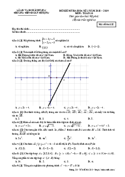 Đề thi HK1 Toán 10 năm 2018 – 2019 trường THPT Đoàn Thượng – Hải Dương