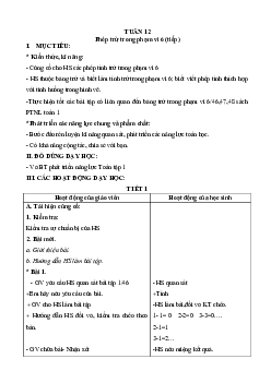 Giáo án môn Toán 1 - Tuần 12 | sách Cánh Diều (Cả năm)