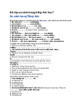 Bài tập so sánh trong tiếng Anh lớp 7