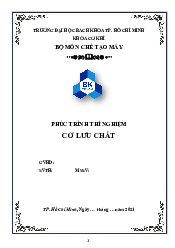 Phúc trình thí nghiệm Cơ lưu chất | Đại học Bách khoa Thành phố Hồ Chí Minh