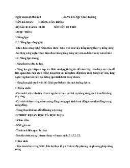 Giáo án Công nghệ 7 Bài 5: Trồng cây rừng | Cánh diều