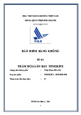 Báo cáo đề tài Thảm họa sân bay Tenerife  môn Bảo hiểm hàng không | Học viện Hàng Không Việt Nam