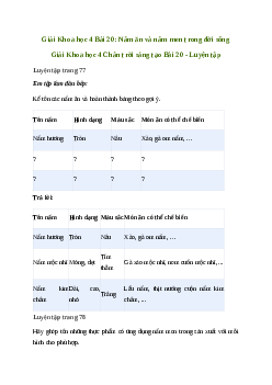 Giải Khoa học lớp 4 Bài 20: Nấm ăn và nấm men trong đời sống | Chân trời sáng tạo