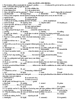 Collocation and Idioms For Nec - ĐỘI TUYỂN QUỐC GIA TIẾNG ANH THPT
