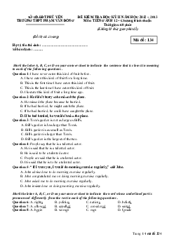 Đề thi học kỳ II lớp 12 trường THPT Phạm Văn Đồng năm 2012 - 2013 môn Tiếng Anh