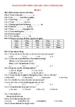 Đề thi Trạng nguyên Tiếng Việt lớp 2 năm 2023 - 2024 Vòng 3