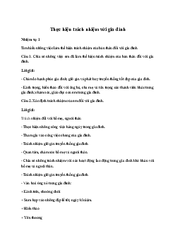 Giải Hoạt động trải nghiệm 10: Thực hiện trách nhiệm với gia đình | Chân trời sáng tạo
